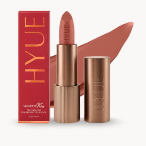 HYUE Velvette Kiss Matte Bullet Lipstick | Cherry - Licious | Feather Light & Powder Finish | Long-Wear Intense Color | with Jojoba, Almond & Gooseberry | Smudge-Proof, Travel-Friendly, Precision Tip